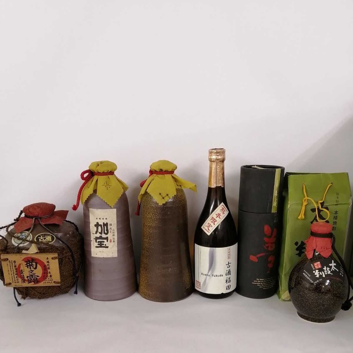 6本セット 泡盛 菊之露 加宝 900ml 米焼酎 古酒福田 720ml 太鼓判 360ml 隼人の涙 500ml 箱 古酒