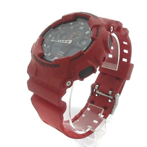 カシオジーショック CASIO G-SHOCK 腕時計 アナデジ ショックレジスト クオーツ 赤 レッド GA-100B /NM メンズ