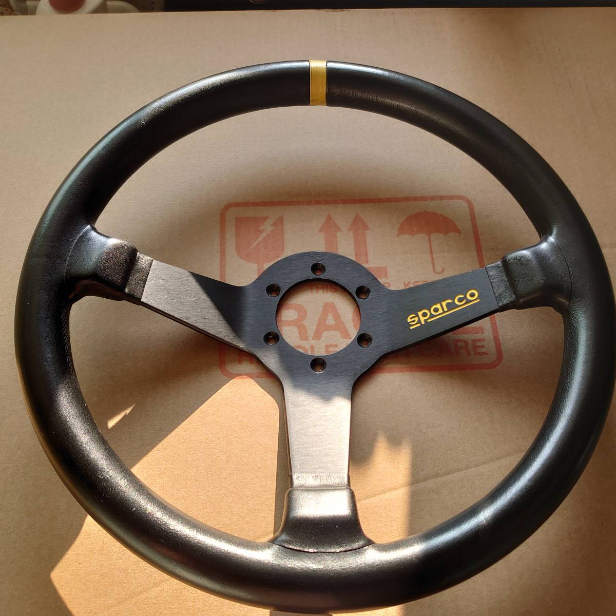 Sparco スパルコ 3スポークステアリング350cm レザー 中古 