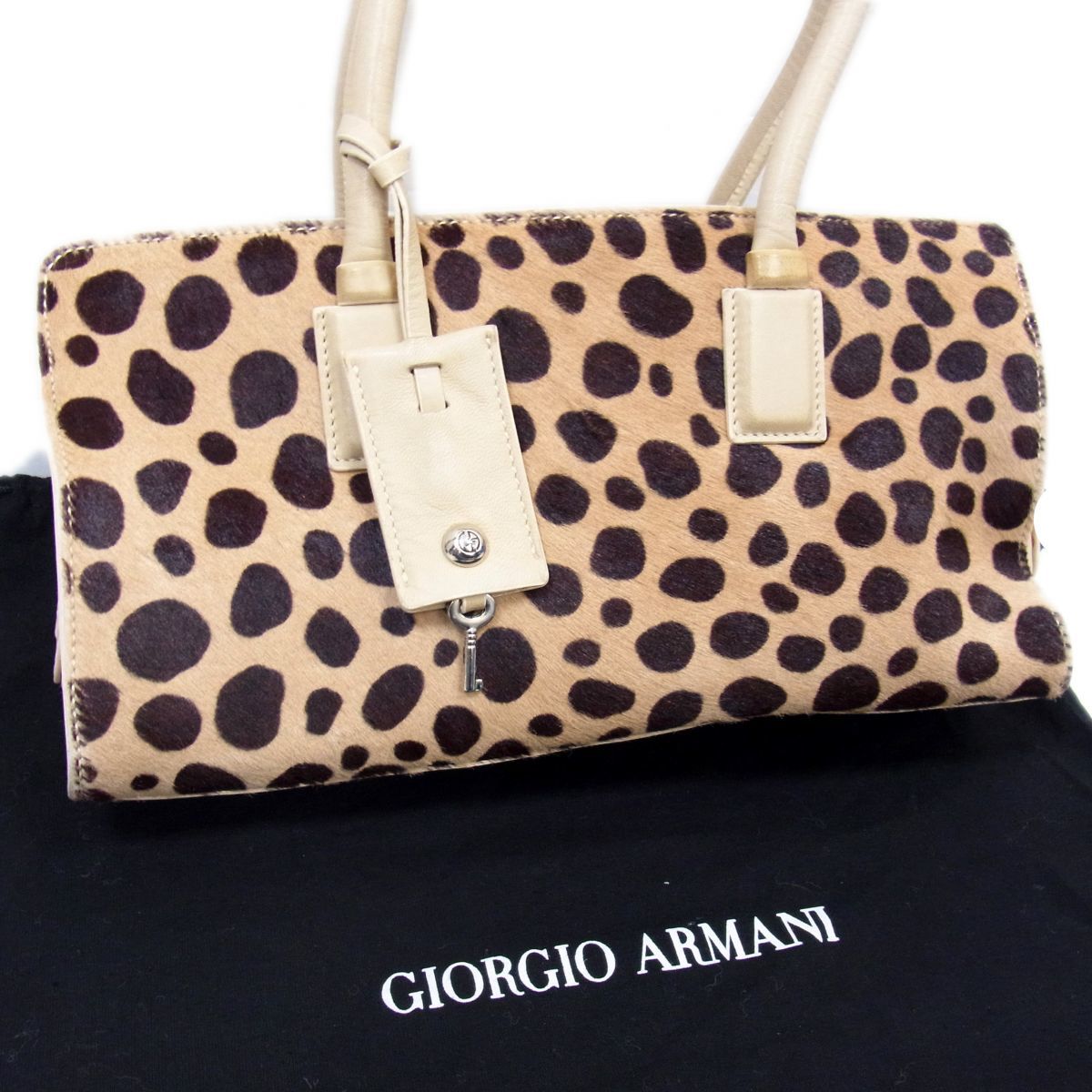  ジョルジオアルマーニ ハンドバッグ レオパード柄ハラコレザー レディース モデル GIORGIO ARMANI 鍵 カデナ 保存袋付 1円(女性用)｜売買されたオークション情報、yahooの商品情報をアーカイブ公 女性用