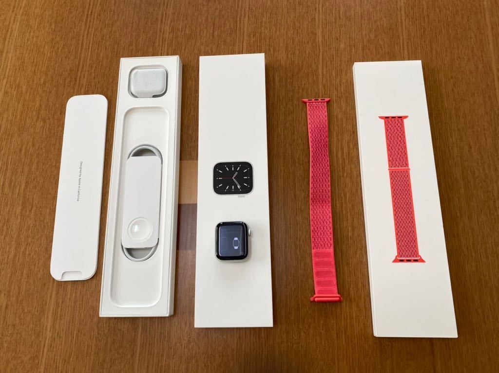【美品】1円～　Apple Watch Series6 GPSモデル 40mm シルバー ハイビスカススポーツループ　A2291