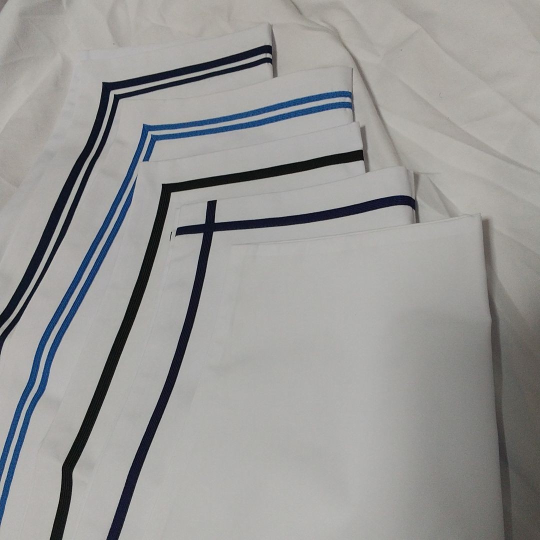 セーラー服用襟カバー 5枚セット 白襟 無地 1本線 2本線 中学校指定