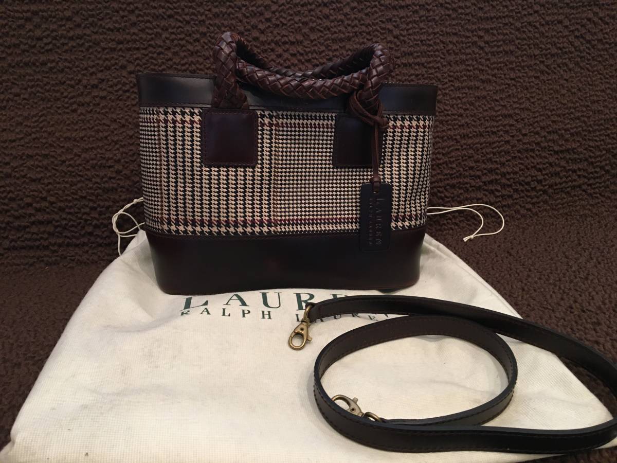 HOT，新作登場 ラルフローレン☆革 2way ハンドバッグ ショルダー 