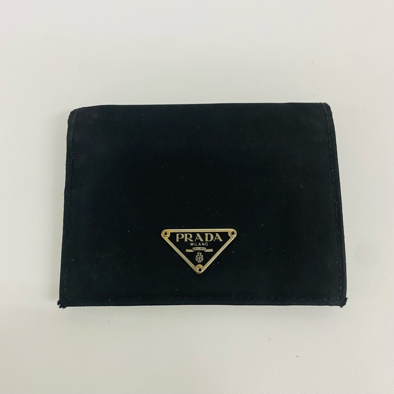 プラダ PRADA 二つ折り財布 ナイロン ブラック 財布 二つ折り レザー