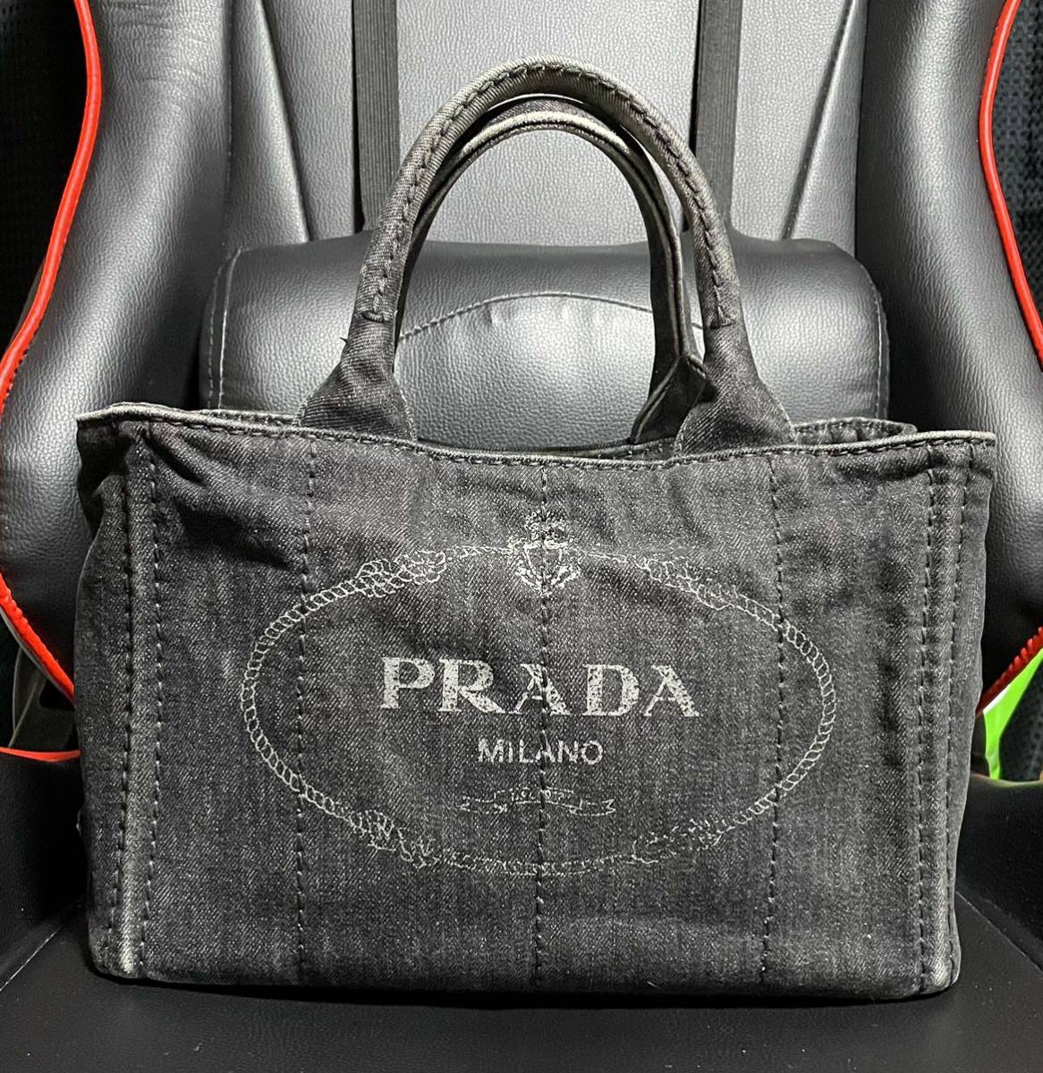 極美品 プラダ トートバッグ ボストンバッグ 三角ロゴ 白タグ 南京錠