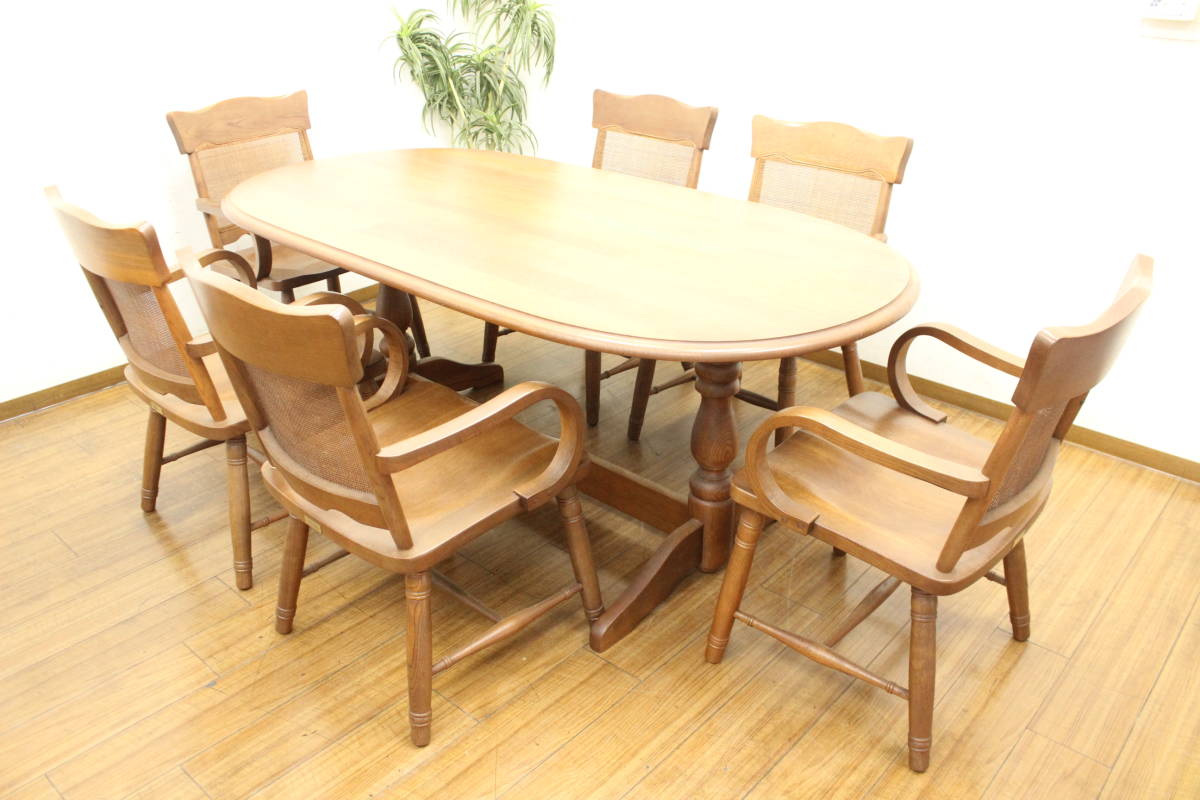 引取可/福岡市博多区】お買い得!! 柏木工 ダイニング7セット レトロ