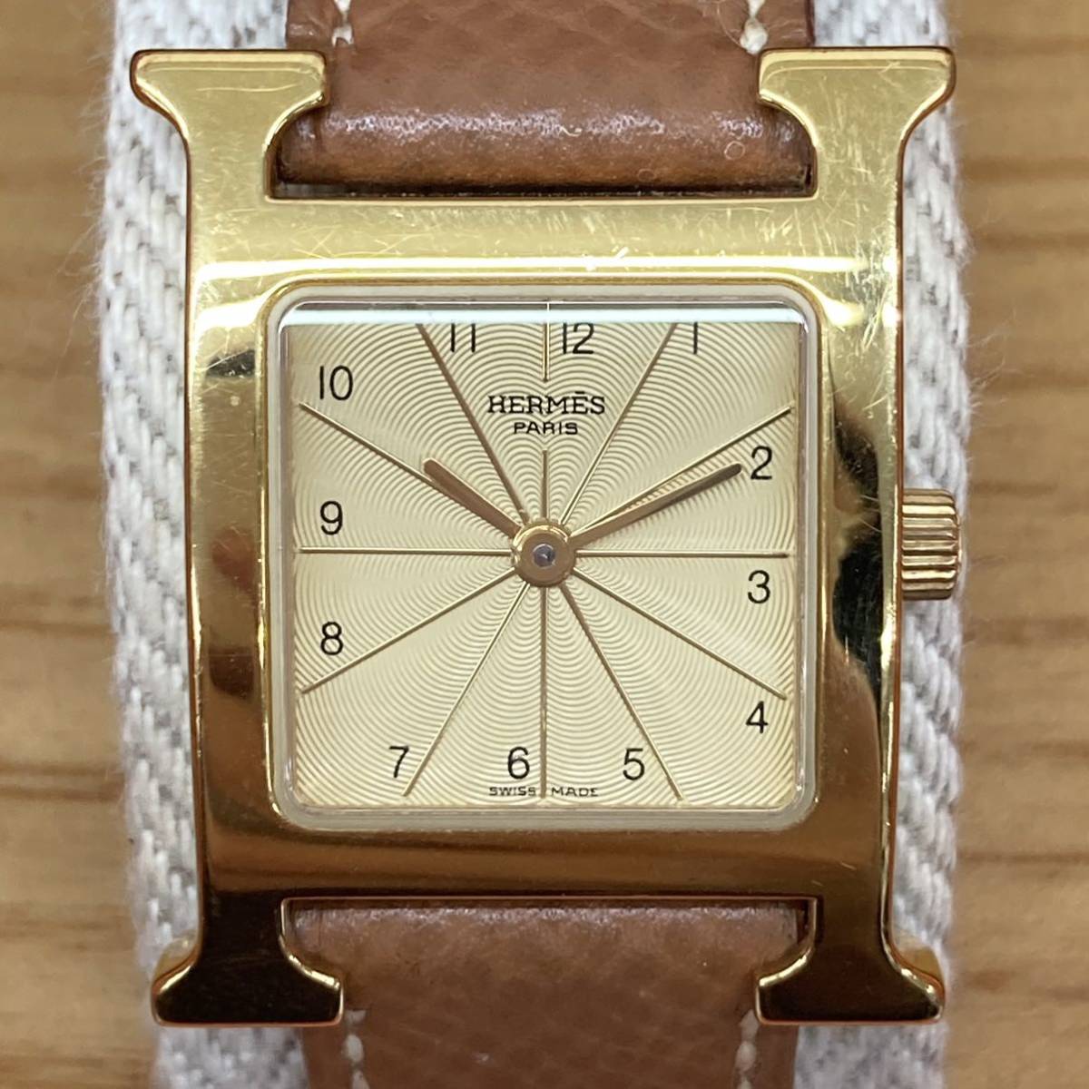 ☆1円スタート・箱付き☆HERMES エルメス Hウォッチ HH1.201 