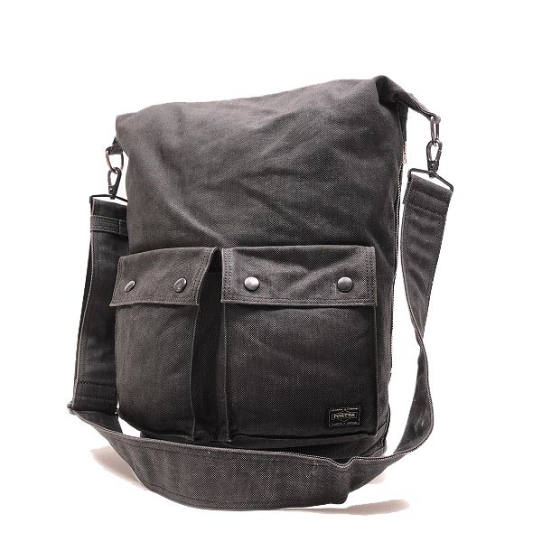 メンズ PORTER ショルダーバッグ グレー