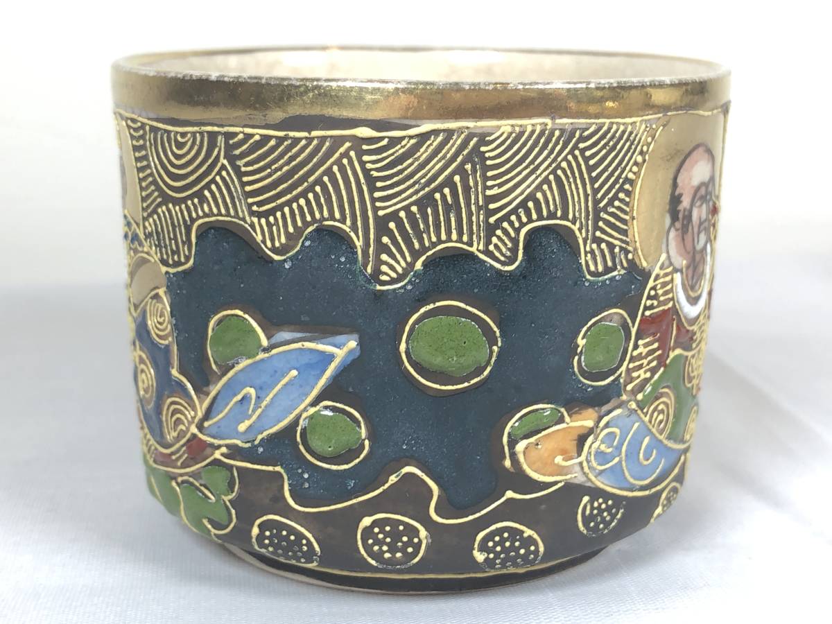京薩摩 薩摩焼 金光山銘入り 百花 希少明治期 カップ＆ソーサー 陶磁器