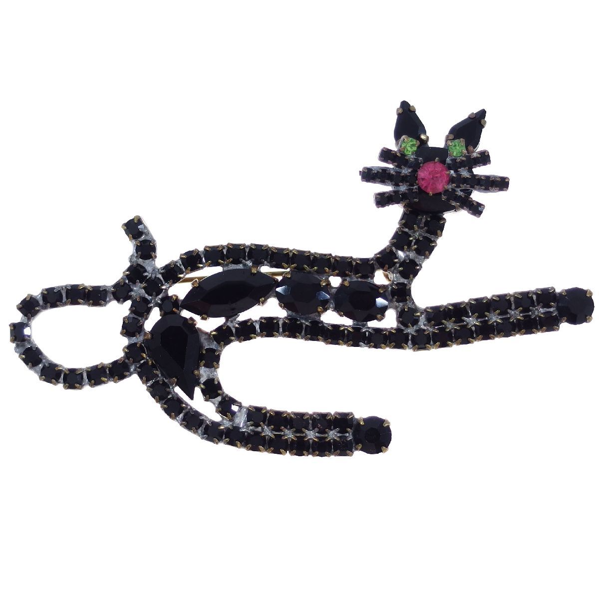 C5258◇【(LILIEN)】◇ 黒いネコ * キャットモチーフ 猫 ◇ チェコ産 ガラス ラインストーン * ブローチ ◇  今度は優雅な黒猫デザイン！チョコレートブランドの「カカオキャット 今年分蜂群 日本ミツバチ入り巣箱 [AiO  雑貨卸、雑貨仕入れ（インテリアやフラワーアレンジ ...