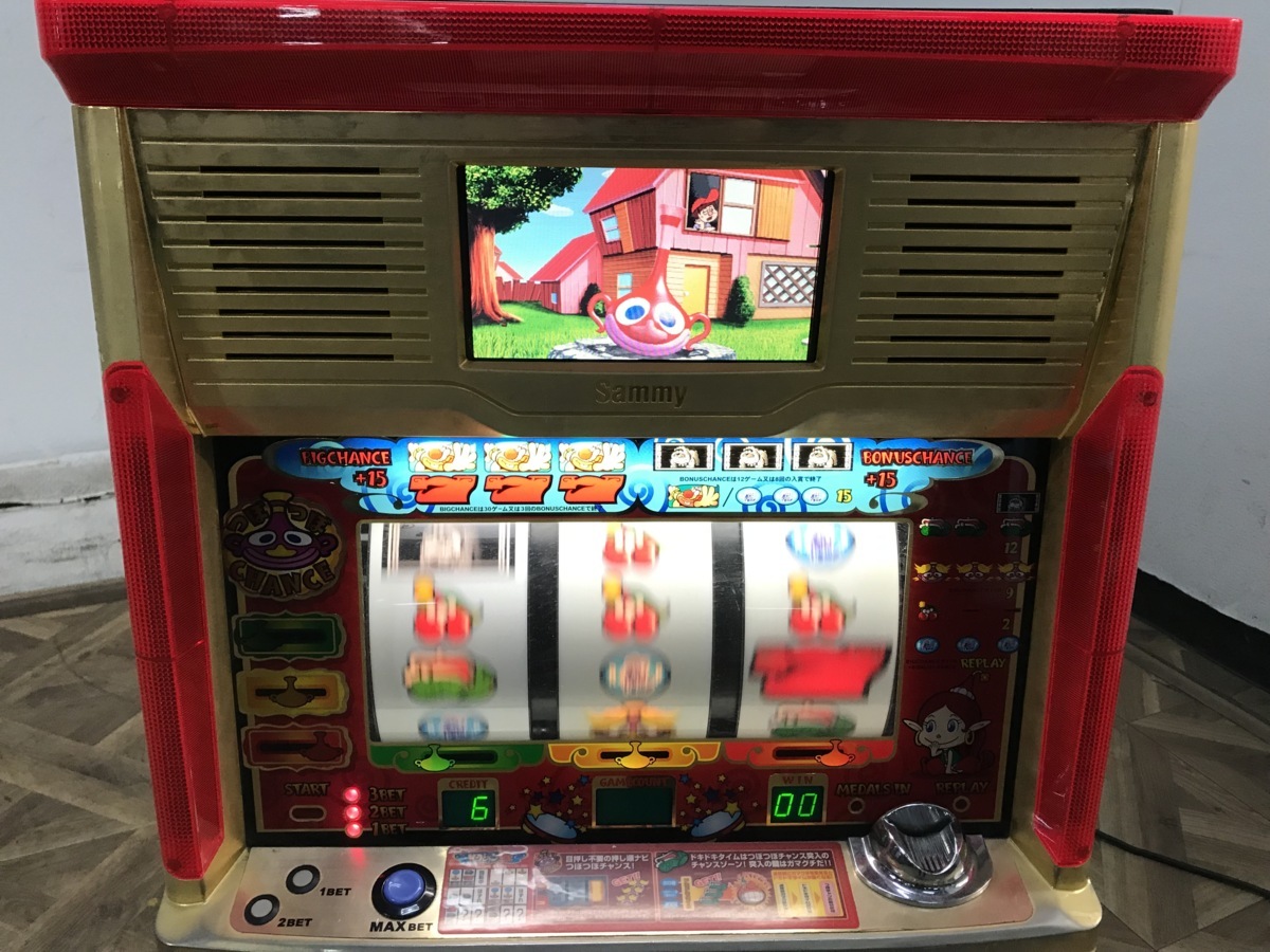 〇横浜店〇【直接引取限定】サミー ハクション大魔王S スロット台 実機 ゴールド筐体 ドアキー 設定キー コイン付き 動確済 ハクション大魔王S  約42cm K18 2005年11月のパチンコ・パチスロ(スロット)新台スケジュール｜P-WORLD パチンコ・パチスロ機種情報 LED水銀灯