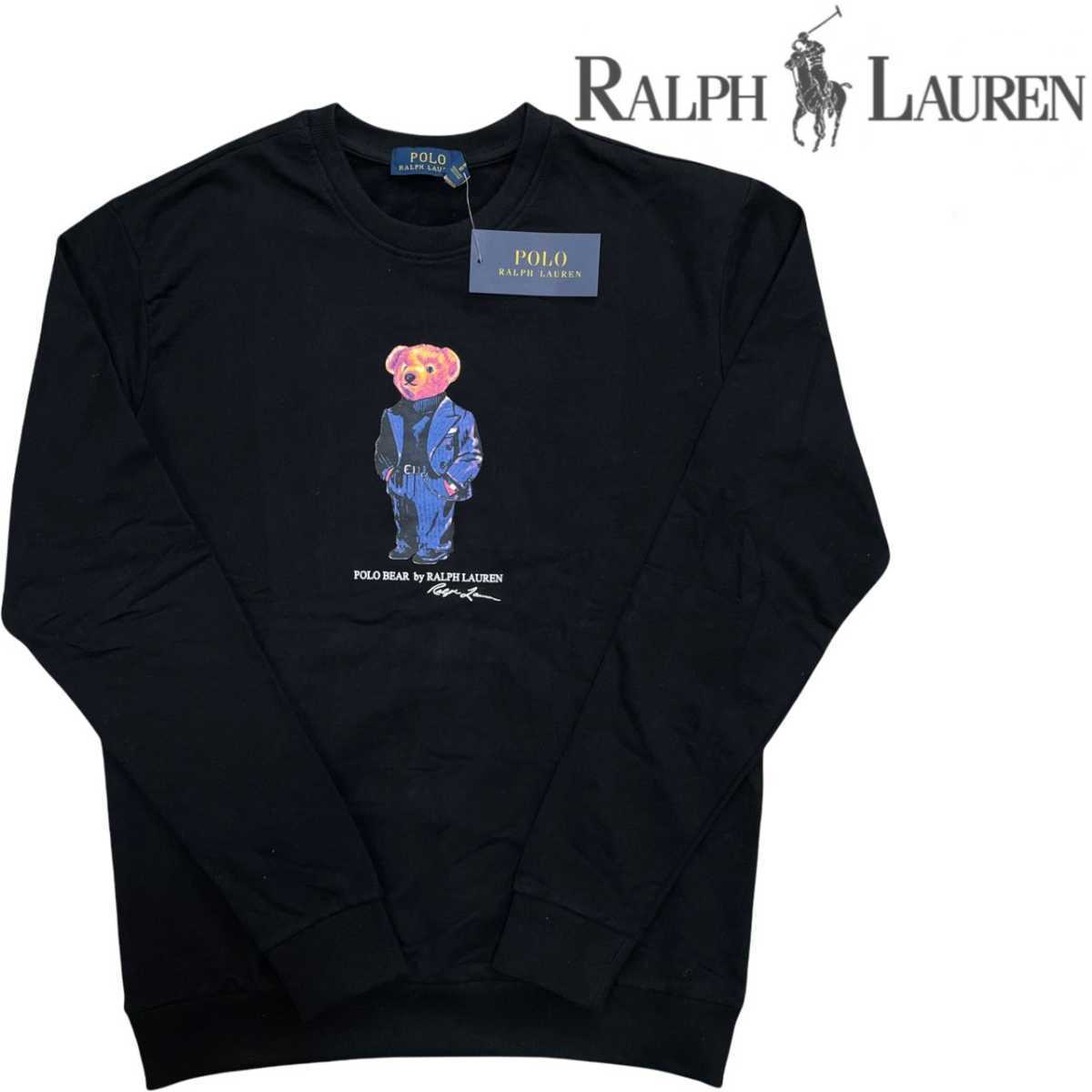人気，限定セール 1円売切 国内定価2.4万 ポロベア POLO RALPH LAUREN ラルフローレン プリント スウェット トレーナー メンズLサイズ ブラック(トレーナー)｜売買されたオークション情報、yahooの商品情報をアーカ 男性用
