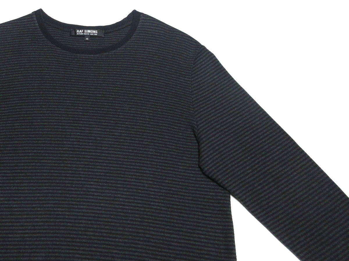 RAF SIMONS ラフシモンズ 06-07AW ワンポイントR刺繍 ボーダー 
