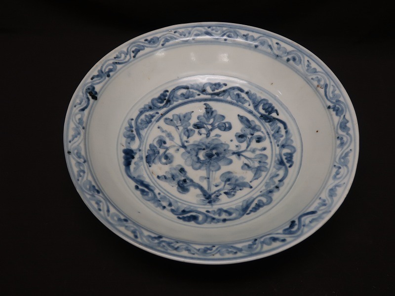 古染付 青花 中国美術 染付 大皿 OUT SOLD 骨董 青花古 古美術