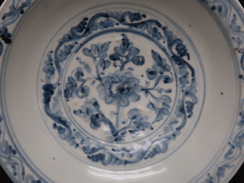 古染付 青花 中国美術 染付 大皿 OUT SOLD 骨董 青花古 古美術