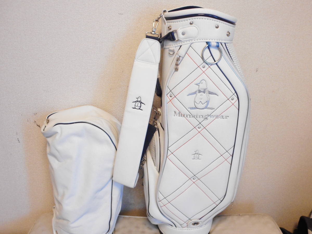 【新作，人気セール】 品 超大 超 Munsing Wear レディース 8.5型 スポーツカートバック WH(マンシング)｜売買されたオークション情報、yahooの商品情報をアーカイブ公開 - オークファン キャディバッグ