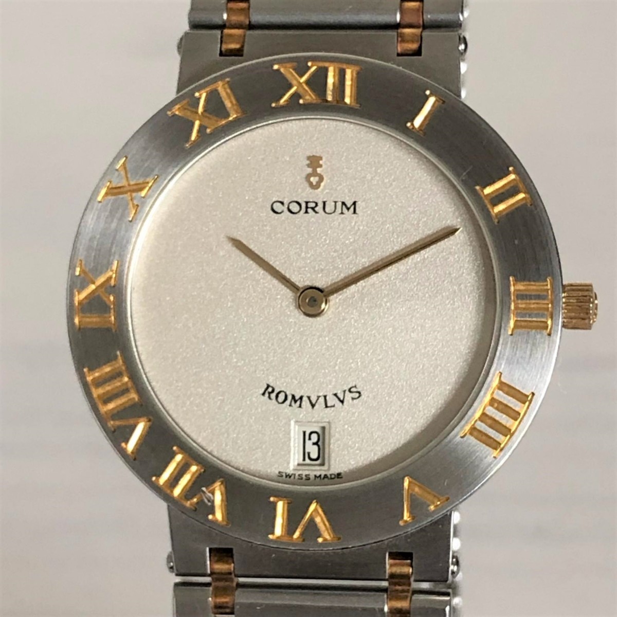 CORUM コルム ロムルス コンビ シルバー文字盤 クォーツ 腕時計 稼働品