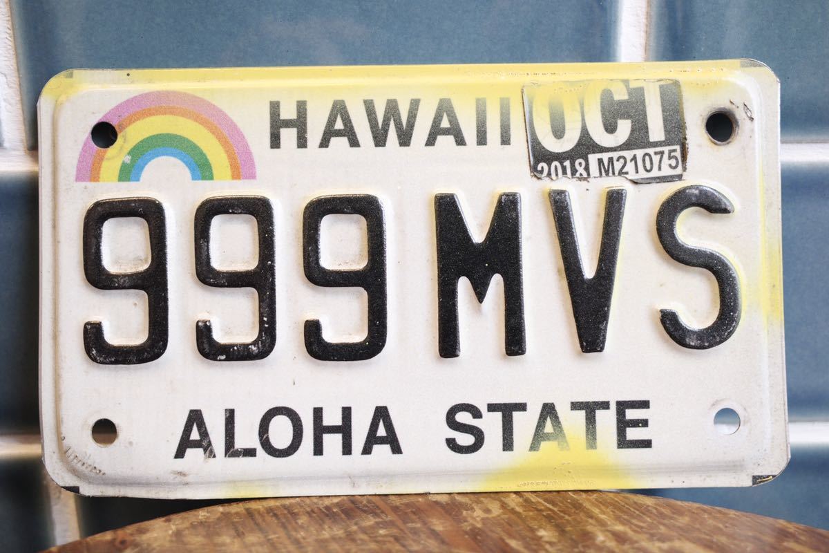 【未使用】Hawaii モーターサイクルプレート 　　　バイク ナンバープレート ハワイ ナンバープレート ヴィンテージ 超レア -ハワイ 2026年最新