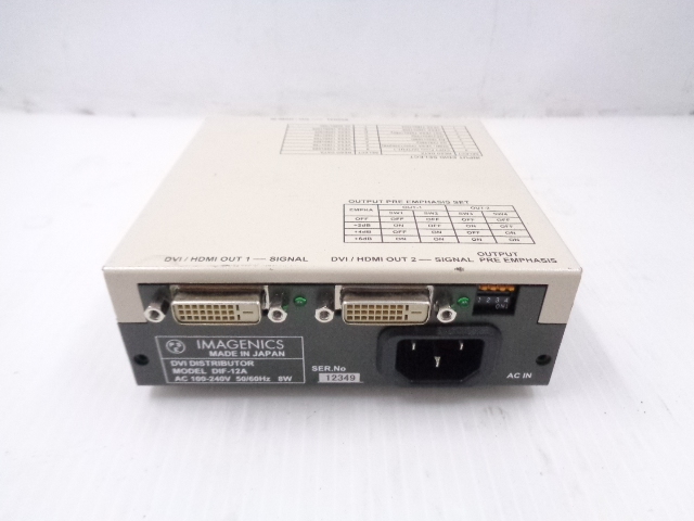 ○複数入荷 IMAGENICS 1入力2出力DVI分配器 HDCP対応 DIF-12A