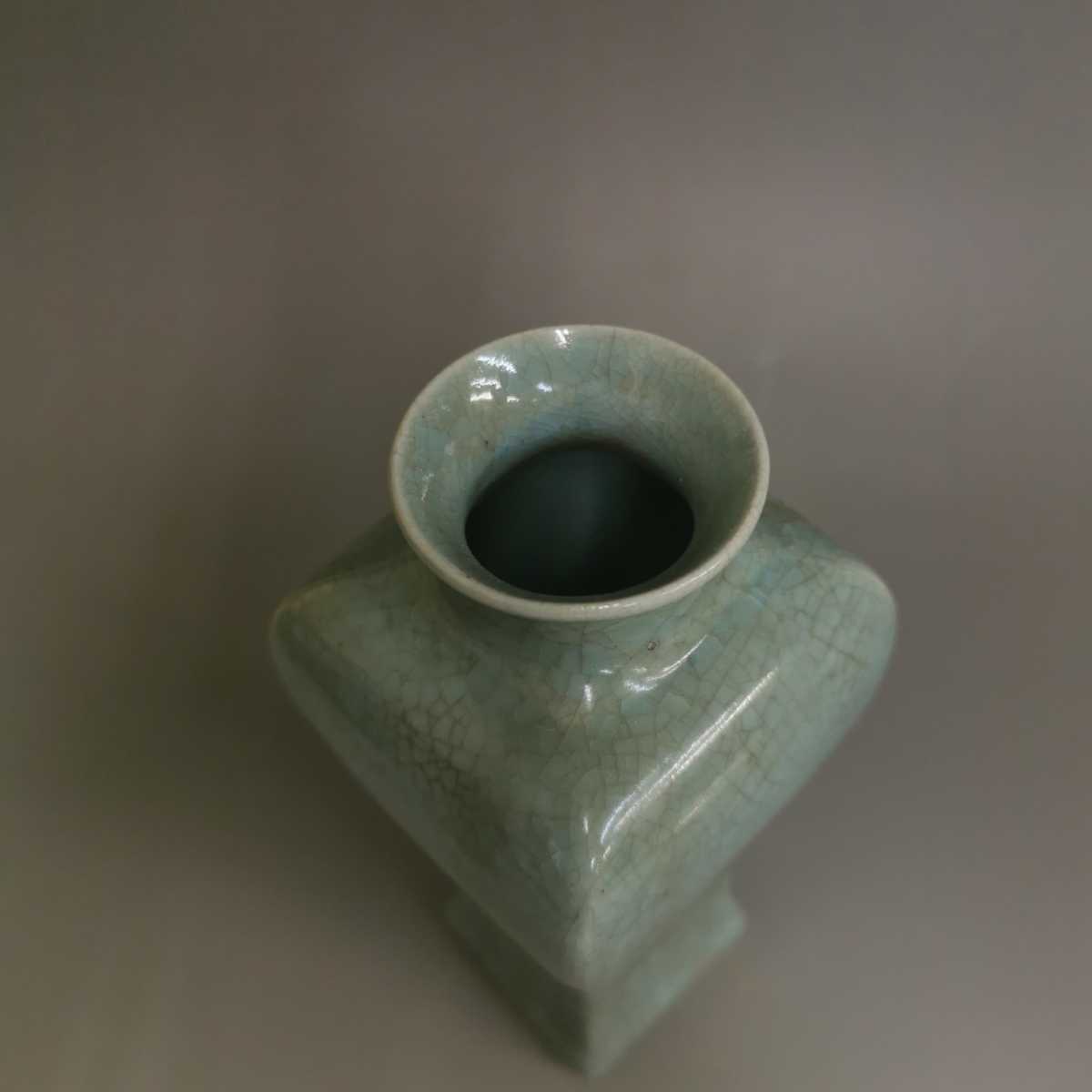 宋 汝窯 青磁 花入 花器 在銘 置物 花瓶 古美術 時代物 高さ