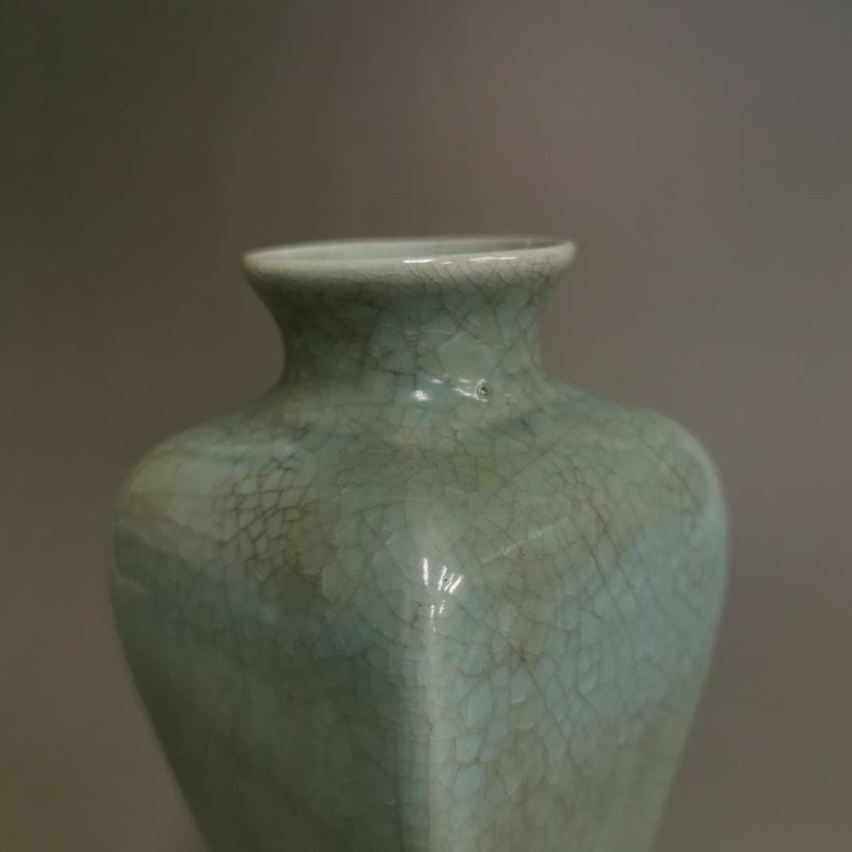 中国古美術・旧蔵宋汝窯・宋真宗御賜款彩繪龍紋梅瓶・彩絵・花瓶