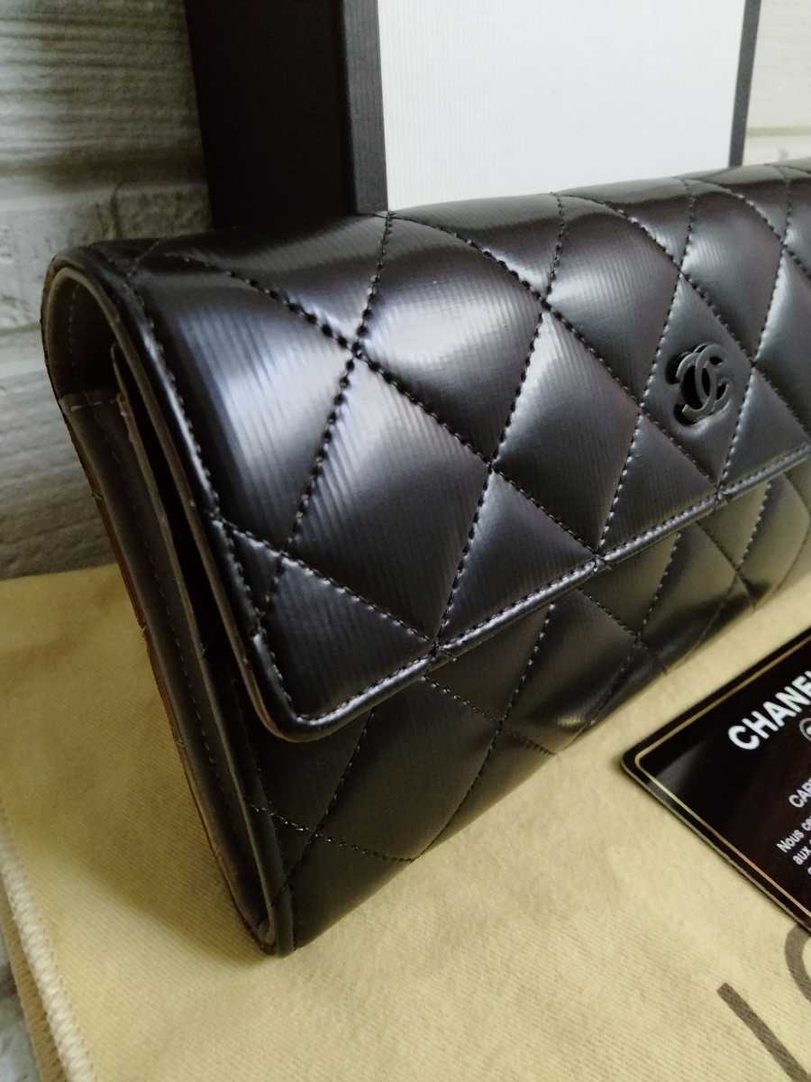 美品 シャネル 長財布 マトラッセ 折り財布 2つ折り CHANEL 財布 二