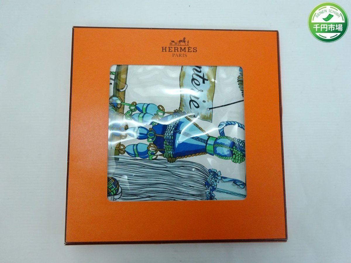 H-7756】HERMES エルメス Passementerie カレ90 シルク100％ スカーフ