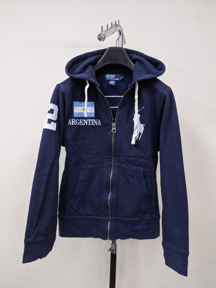 ラルフローレン アルゼンチン ロゴ入り ジャケット 青 中古・古着通販