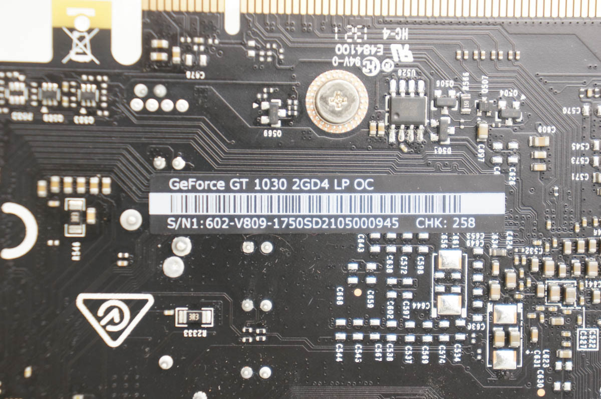 MSI GeForce GT 1030 2GD4 LP OC ロープロファイル 1スロットサイズ 