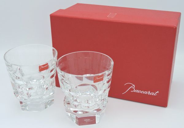 ●美品 Baccarat Abyss アビス オールドファッション タンブラー ペア ロックグラス 箱付 バカラ クリスタルガラス