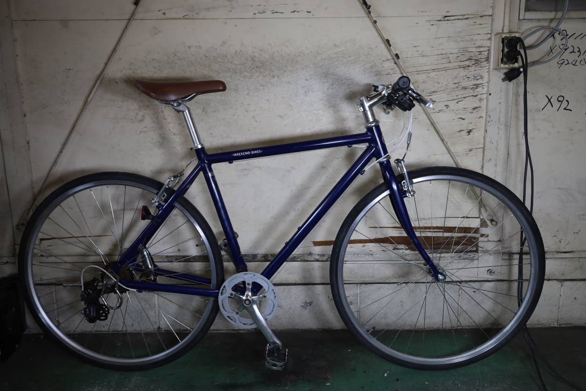 良品！あさひ製WEEKEND アルミ 700C シマノ7速 510mm 深BLUE系 クロス