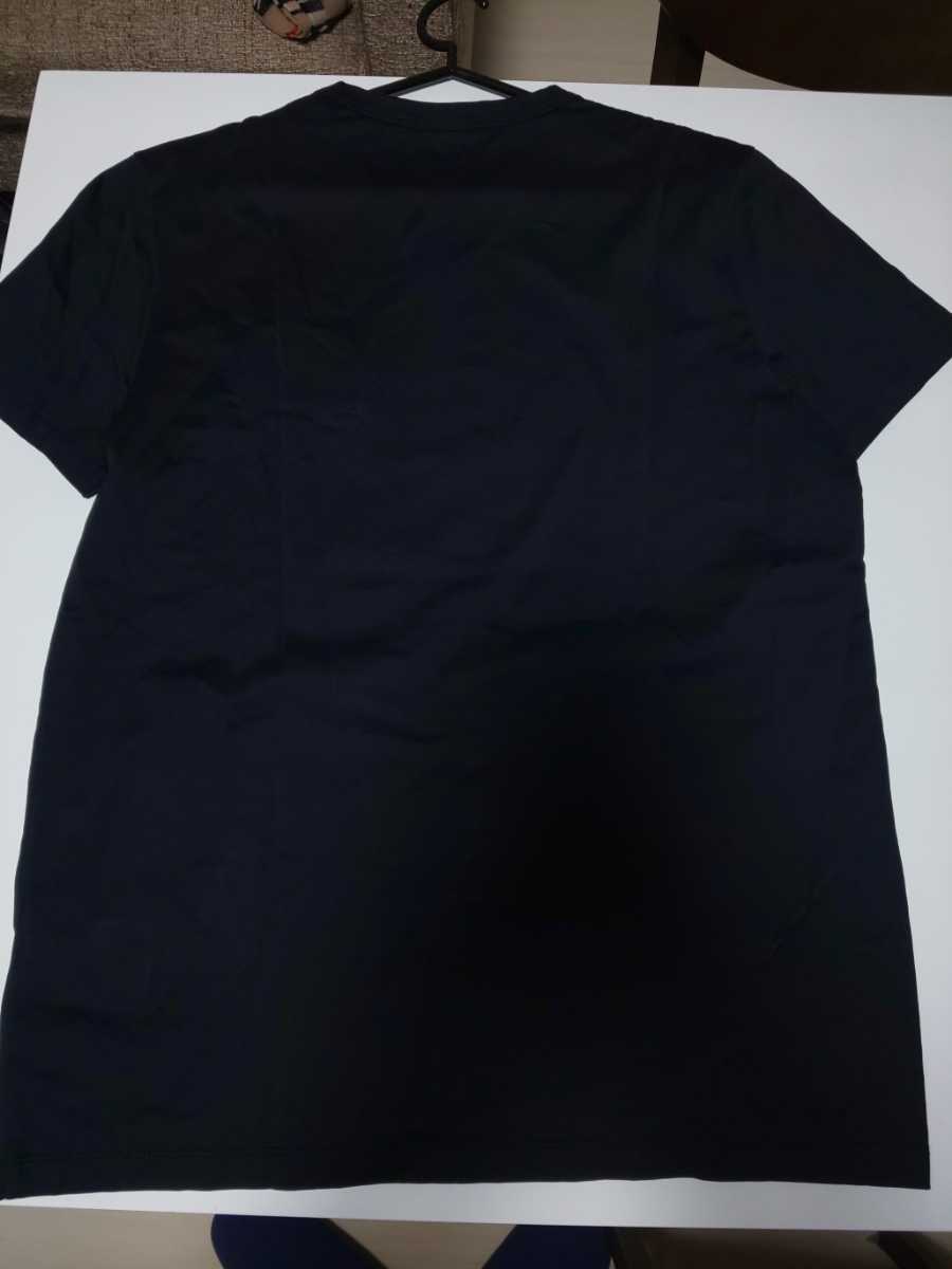 美品 正規品 モンクレール MONCLER Tシャツ 半袖 Lサイズ 黒 ダブルワッペン Wワッペン モンクレール Tシャツ MONCLER 襟トリコ M グラフィック刺繍