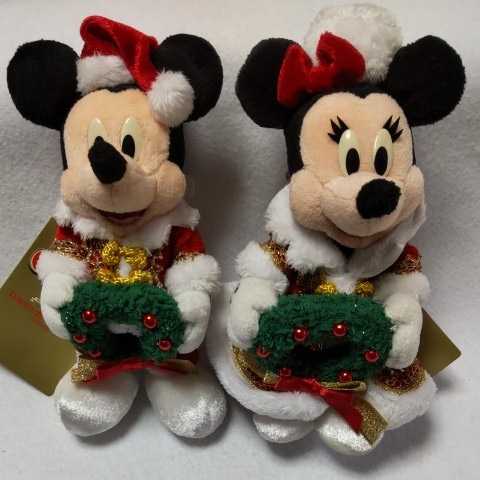TDS ハーバーサイドクリスマス　ぬいぐるみバッジ　タグ付き　ミッキーミニー　ディズニーシー_1
