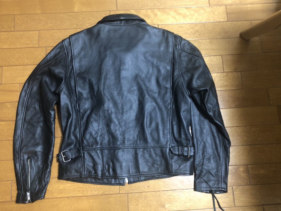 ブラック シングルライダースジャケット 本革 ROOKIE LEATHER 黒