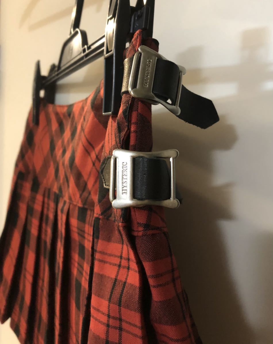 ☆レア☆HYSTERIC GLAMOUR 赤チェックプリーツスカート☆ヒステリック  