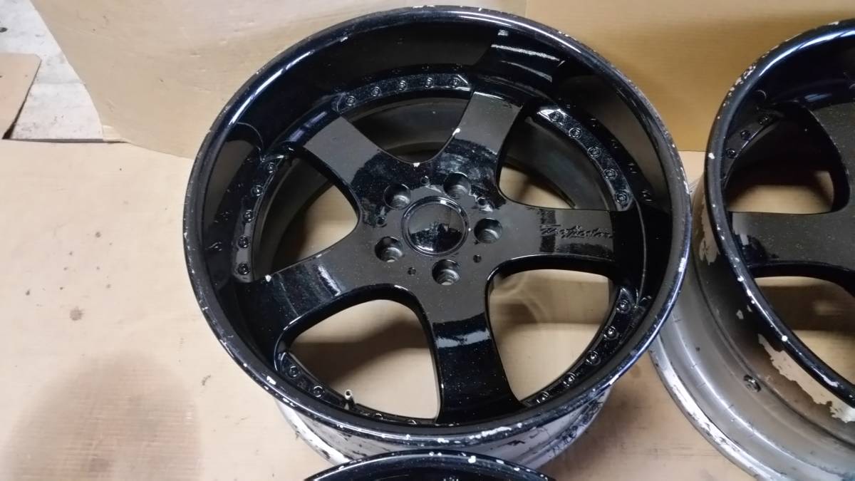 リバーサイド メッキ 深リム 9J 10j 18インチ マイナスオフセット 4本 