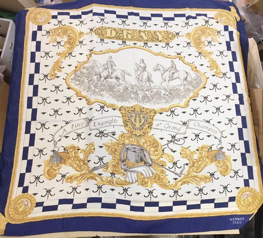 I1 HERMES スカーフ カレ90【中古】絹100% エルメス シルク 