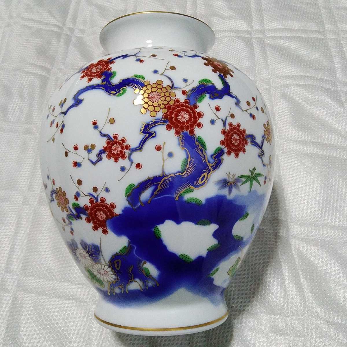 深川製磁 有田焼 | 花器 壺 花瓶 金彩 宮内庁御用達 花生深川製磁花瓶