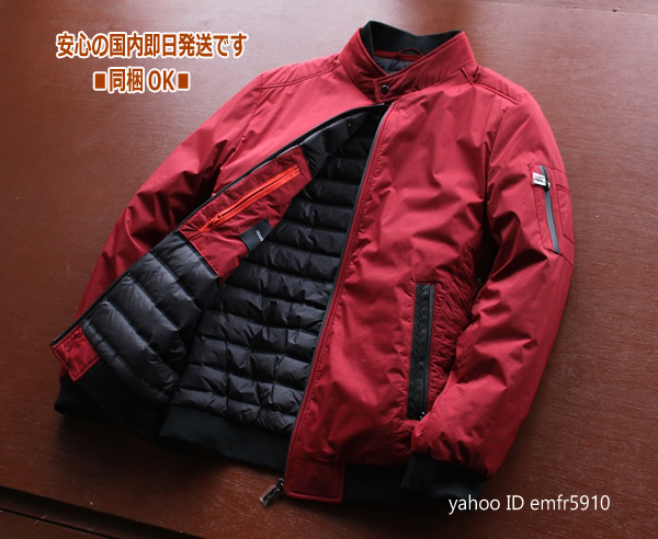 新品□イタリア GIAN LARINI【52/赤】ダウンジャケット インナー肉厚 L 