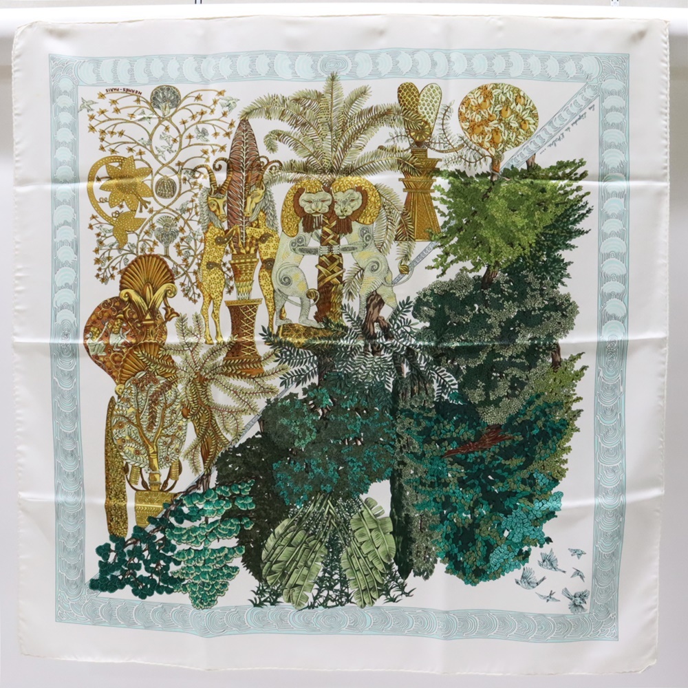 HERMES エルメス カレ90 スカーフ Les Legendes de L'Arbre 木の伝説
