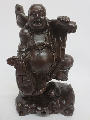 彫刻 | 木彫り 布袋 様 木彫り（彫刻｜アート・美術品・骨董品・民芸品