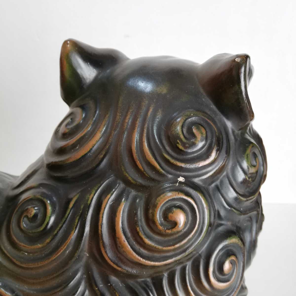 一刀彫 唐獅子の置物