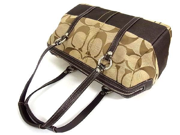 1円 □美品□ COACH コーチ F13551 シグネチャー キャンバス 