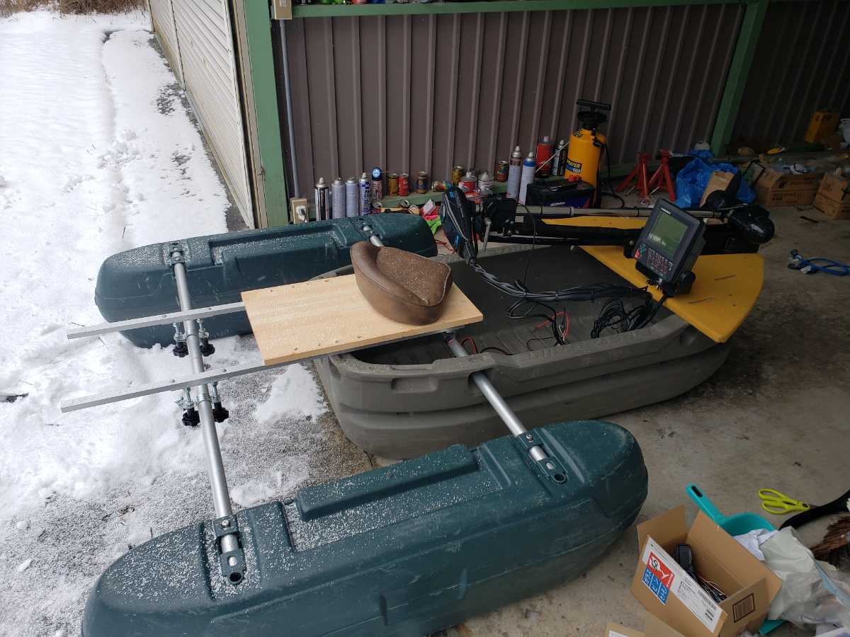 フロートボート モーターガイドフットエレキ ホンデックス付き  