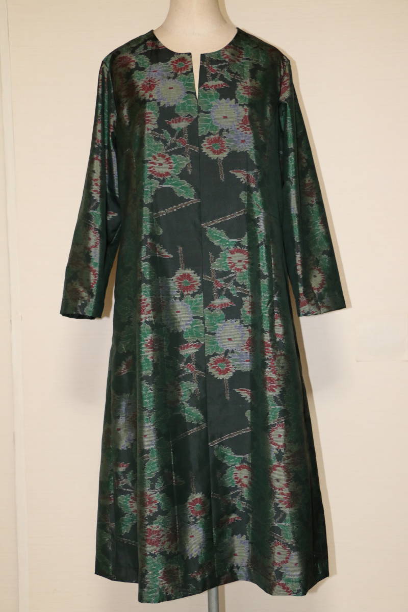 着物リメイク 正絹大島紬の着物から 花柄ワンピース 女性和服 着物 売買されたオークション情報 Yahooの商品情報をアーカイブ公開 オークファン Aucfan Com