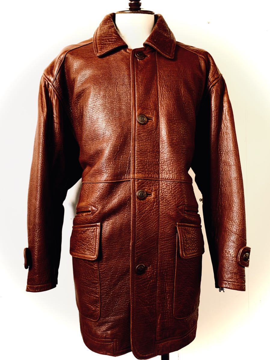  最高峰 素晴らしい革質 定価22万 イタリア製 STRATH CONAR LEATHER 羊革 シープスキンラムレザー シングル コートジャケット(Lサイズ)｜売買されたオークション情報、yahooの商品情報をアーカイブ Lサイズ