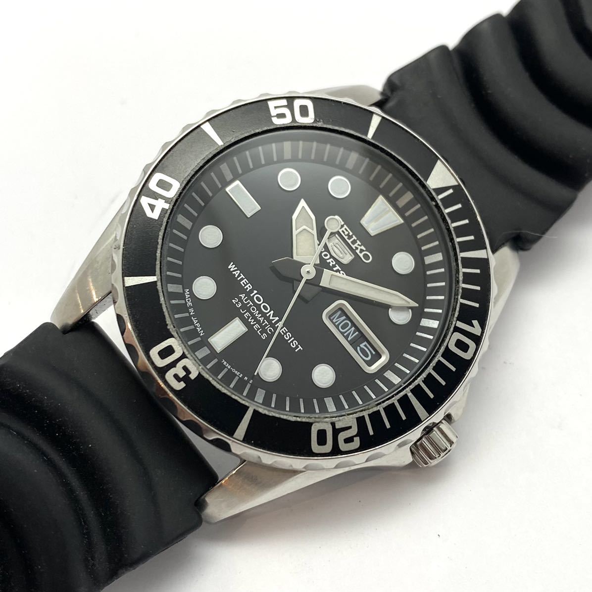 SEIKO 5スポーツ ダイバー 7S36-03C0 自動巻き ユーズド美品(セイコー 