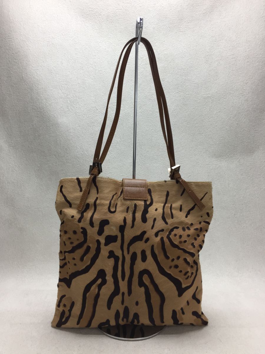FENDI◇トートバッグ/ハラコ/レオパード/マンマバケット FENDI 