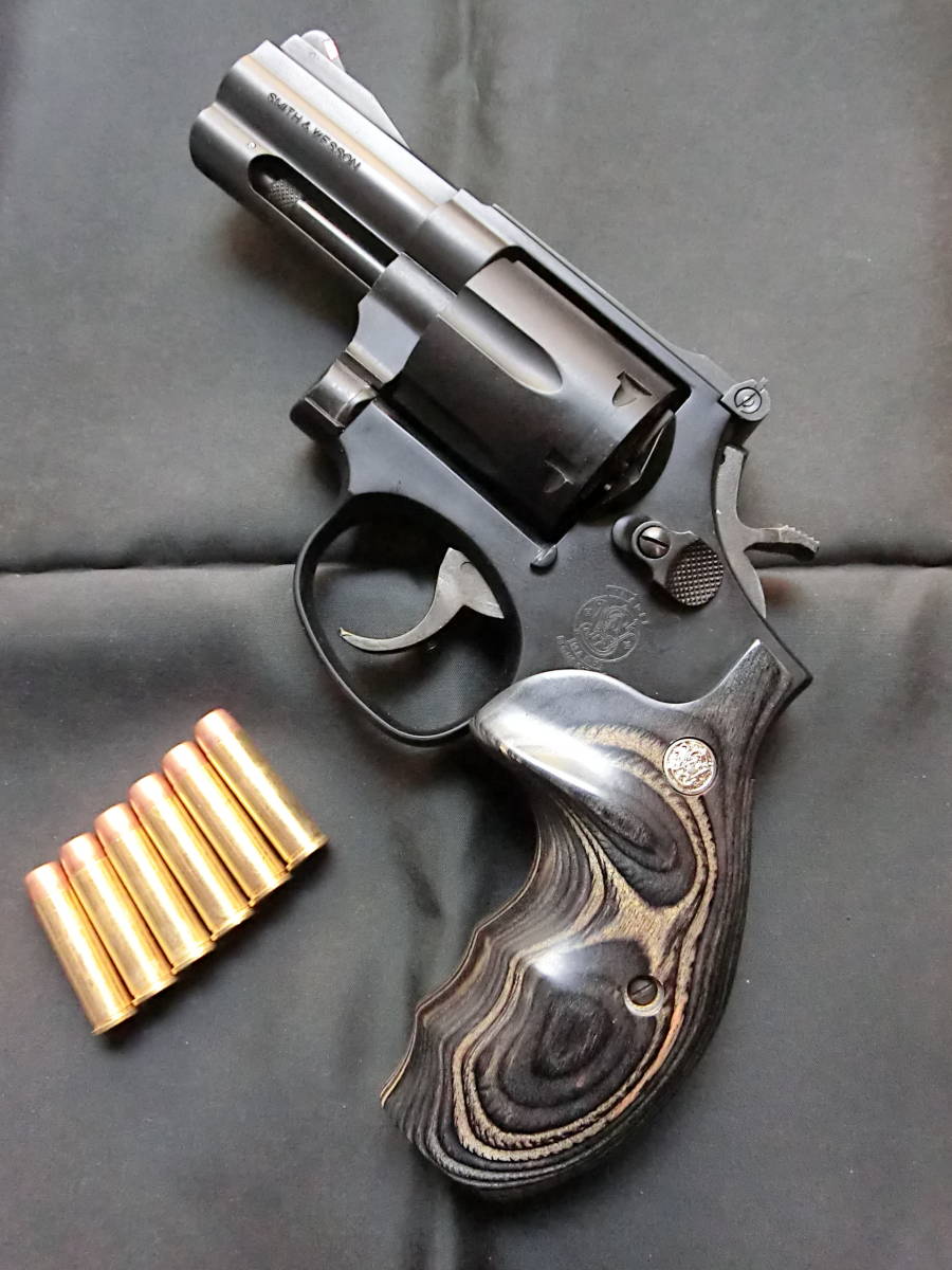 MGC S&W M586 3in ラウンドバット カスタム リアルカスタム HW アルタモント Altamont USA 社 シルバー×ブラック 木製グリップ付