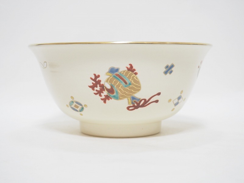 京焼 加藤浩一 作 『金砂子 鴛鴦』 共箱 栞 茶碗 茶道具 茶器